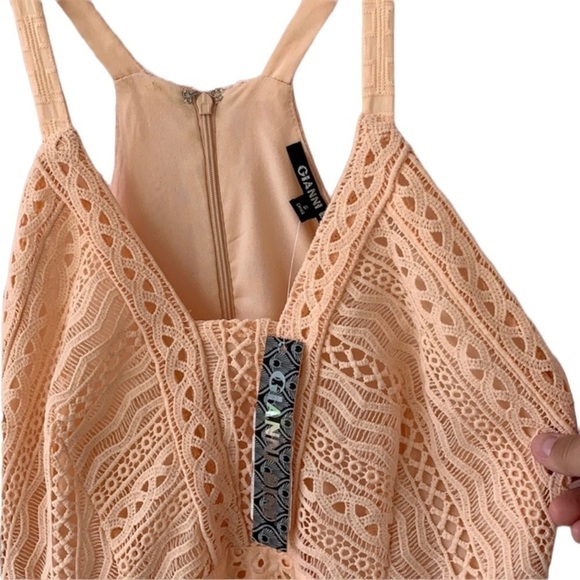 🌸2/$25 NWT Gianni Binni Peach Mathilda Dress Halter Fit & Flare - Picture 3 of 6